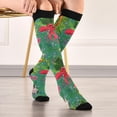 thumbnail image 5 of FREEAMG Knee High Socks Watercolor Christmas Theme Compression Warm Stockings for Women, Running, Nurse, Medical 1PC, 5 of 7