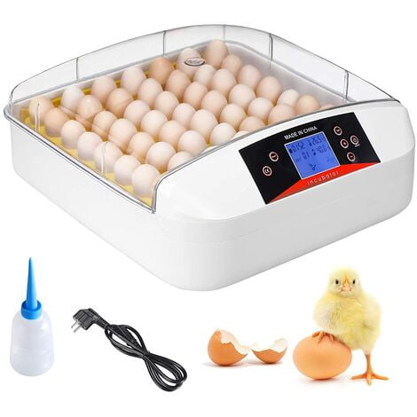 Incubadora de 56 huevos completamente automática Incubadora digital transparente Incubadora de huevos con pantalla LED de temperatura y control de humedad Adecuado para pavo/ganso/pájaro/codorniz/pollo Vhermosa BST3069437