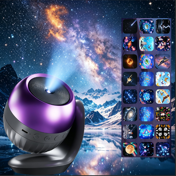 HOTU 24‑in‑1 Galaxy Projector, Star Projector with 7 White Noise , 3‑Mode Star Projection, Timer & 360° Rotation, Kids Night Light for Bedroom Room Decor