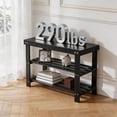 thumbnail image 4 of Zimtown 28''W 3 Tier Solid Bamboo Shoe Bench Storage Racks Seat Organizer for Entryway Hallway, Black, 4 of 18