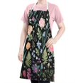thumbnail image 5 of Pioneer Flower Floral Print Pattern Apron-Garden Aprons for Women with Pockets-Cotton Linen Waterproof Kitchen Cooking Gardening Aprons Adjustable for Kitchen,Cooking,BBQ and Salon 33x27 Inch, 5 of 7