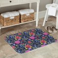 thumbnail image 7 of Rateoe Floral Pattern Flannel Door Mat Indoor Outdoor Entrance, Waterproof All-Weather Doormat,Fade Resistant, Low Profile Entryway Mat 16x24in, 7 of 7
