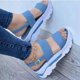 thumbnail image 1 of Sandalias de cuña para mujer, zapatos de plataforma baja, a la moda calzado de tacón, novedad de verano, 1 of 2