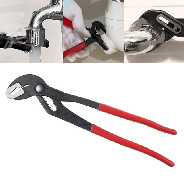 s para de agua, empuñadura cómoda, multiherramienta, mordaza recta, llave para tubos, tuerca, deslizador 10 pulgadas Sharpla Alicates de bomba