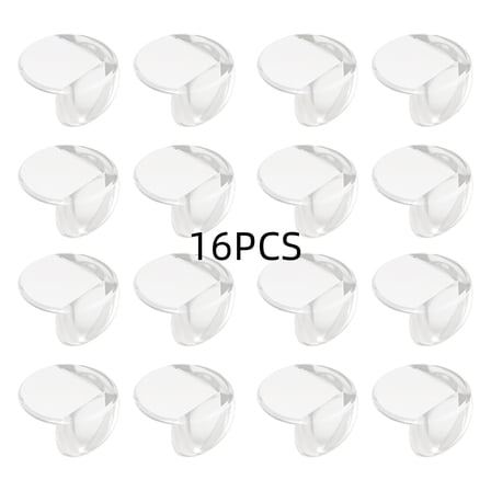 16 Counts Baby Proofing Corner Protector, Clear Furniture Table Corner Safety Cushion, Round Baby Proof Bumper for Covering Sharp Furniture Edges