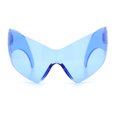 thumbnail image 3 of XL Oversized Rimless Shield Futuristic Wrap 80s Funky Robotic Sunglasses Blue, 3 of 8