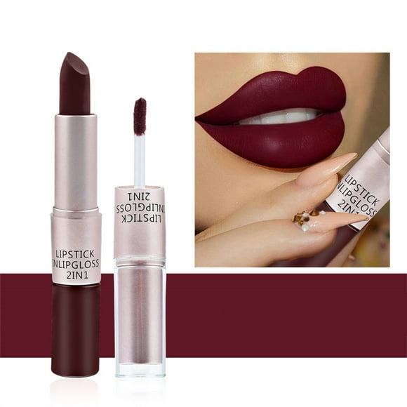 Clearance! ZTTD Lip Gloss Gloss Gloss Glaze Lipstick Lasting Lip Velvet 2 in 1 Long Lipstick Lip Liquid Lasting Lip Nude Lip Double Silky Long Velvet Glaze Lipstick