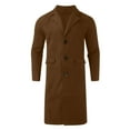 thumbnail image 4 of Fozruso Mens Autumn And Winter Long Windbreaker Wool Coat Coat Solid Color Slim Body, 4 of 5