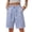 BH34_Blue, variant on Women Striped Linen Shorts Elastic Waist Drawstring Bermuda Shorts with Pockets Summer Cotton Boho Beach Lounge Short Black L