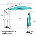 thumbnail image 2 of JUSTLET 10' Outdoor Hanging Offset Cantilever Umbrella for Patio(No Base), Turquoise, 2 of 9