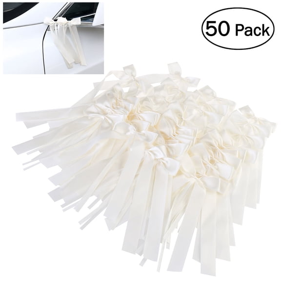 TABLZONE White Chair Sashes for Wedding Decorations, 50 Pack, 8.66 Inches Wide, Elegant Ribbon Accessories for Events and Parties
