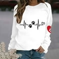 thumbnail image 2 of Lightweight Sweatshirts for Women Cute Graphic Print Long Sleeve Crew Neck Casual Loose Pullover Tops Workout Gym Shirt(White,L), 2 of 4