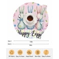 thumbnail image 6 of 13 Inch Round Placemats Set of 6, Easter Bunny Non Slip Heat Insulation PP Table Mats, Spring Watercolor Polka Dot Flower Plaid Pink Washable Place Mats for Kitchen Dining Party Table Decor, 6 of 7