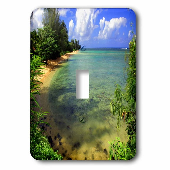 3dRose, Nature, ocean scene, green, blue,, single toggle switch