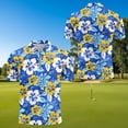 thumbnail image 4 of Jeiento Matching Golf Shirts for Couples Men's Short Sleeve Quarter Zip Shirt Blue Tropical Floral Women's Sleeveless Golf Tank Top Moisture Wicking Quick Dry Couple Golf Outfit Set, 4 of 6