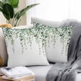 thumbnail image 2 of Green Eucalyptus Leaves Throw Pillow Covers 18x18 Inch Set of 2, Spring Pastoral Rustic Botanical Waterproof Outdoor Pillow Covers, Decorative Cushion Pillowcases for Couch, Sofa, Bed, Garden, Patio, 2 of 9