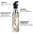 thumbnail image 3 of Yayeee 33oz Insulated Water Bottle Double Wall Stainless Steel with Flip Straw Lid, Beige Birds, 3 of 7