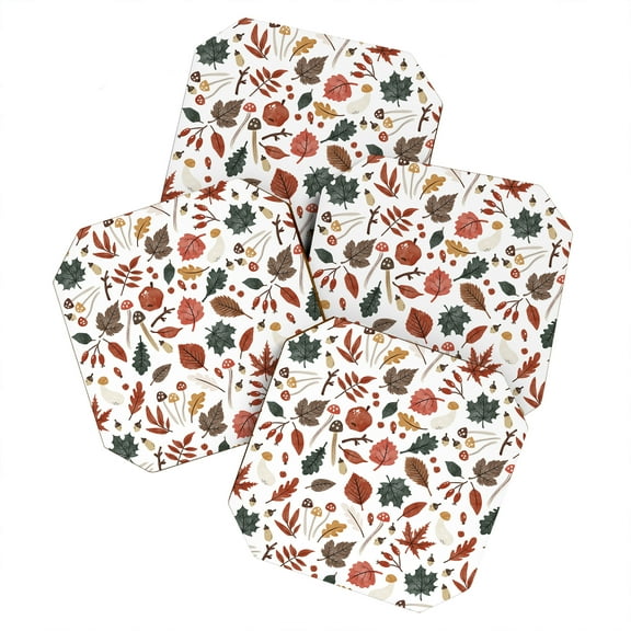 Society6 Reddish Autumnal Nature I by Marta Barragan Camarasa Coaster Set