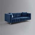 thumbnail image 6 of Adalyn Sofa Navy Velvet  Biscuit Tufted Lucite Leg Sinuous Springs, 6 of 9
