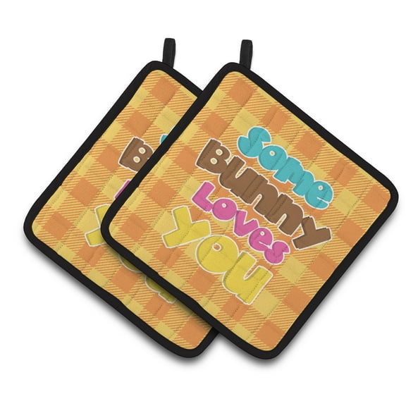 Easter Some Bunny Loves You Pair of Pot Holders
