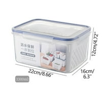 Ikohbadg Fruit and Vegetable Storage Containers for Fridge, Leak-Proof Organizer Bins with Lid and Removable Colander, Space-Saving Fresh Produce Storage Solution