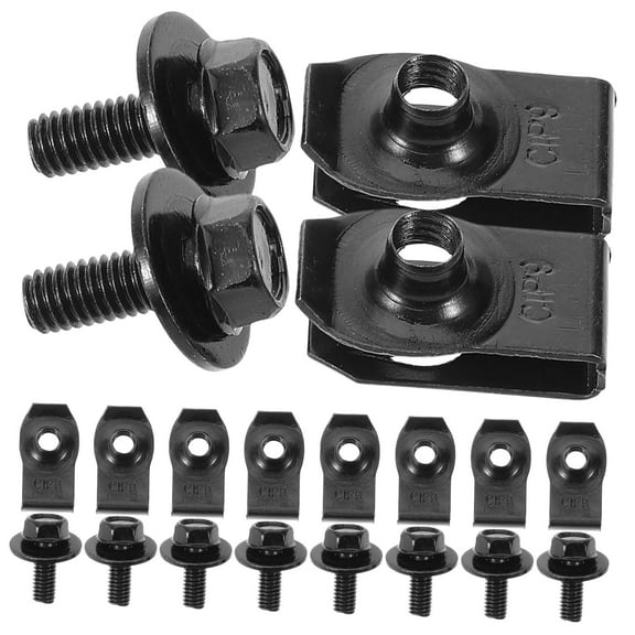 10Pairs Automotive Body Clips and Bolts Set Durable Clip Fasteners for Bumper and Hood Retainer Installation Easy to Install Auto Parts for Car Repairs