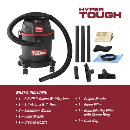 HYPER TOUGH 3 GALLON WET DRY VAC