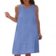 thumbnail image 1 of Vestido sin mangas de cuello redondo liso para mujer - Vestido informal con bolsillos, poliéster y spandex, tallas reales - S-XXXL, 1 of 8