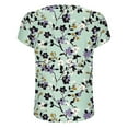 thumbnail image 2 of Youyipin Womens Tops Casual V Neck Floral Print Smocked Short Sleeve Chiffon Blouses Bohemian Summer Tops For Women, 2 of 6