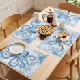 thumbnail image 5 of Blue Octopus Placemats Set of 6 Summer Watercolor Ocean Coral Place Mats Indoor Wipeable Table Mats Washable Cloth Dining Table Placemats for Kitchen Holiday Party Home Decor 13x19 Inch, 5 of 9
