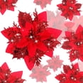 thumbnail image 1 of 20 piezas de decoración de Navidad, flor de Navidad artificial, guirnalda de árbol de Navidad con purpurina, colgantes de flores artificiales, para árbol de Navidad de fiesta, corona, decoraciones de fiesta de boda, rojo oso de fresa Electrónica, 1 of 5
