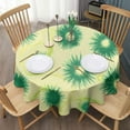 thumbnail image 3 of Green Yellow Dandelion Pattern Round Tablecloth 60"x60",Wrinkle Wipeable Table Cloth for Kitchen Dining Room Picnic Patio Party, 3 of 6