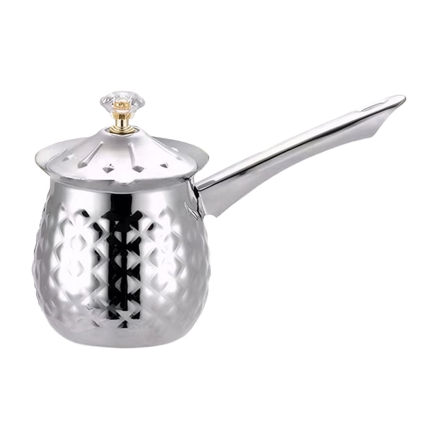 kurtrusly Pot Turc en Acier Inoxydable Tasses à Café Turques Pot à Main Tasse à Thé et à Thé Turques Argent 200ml