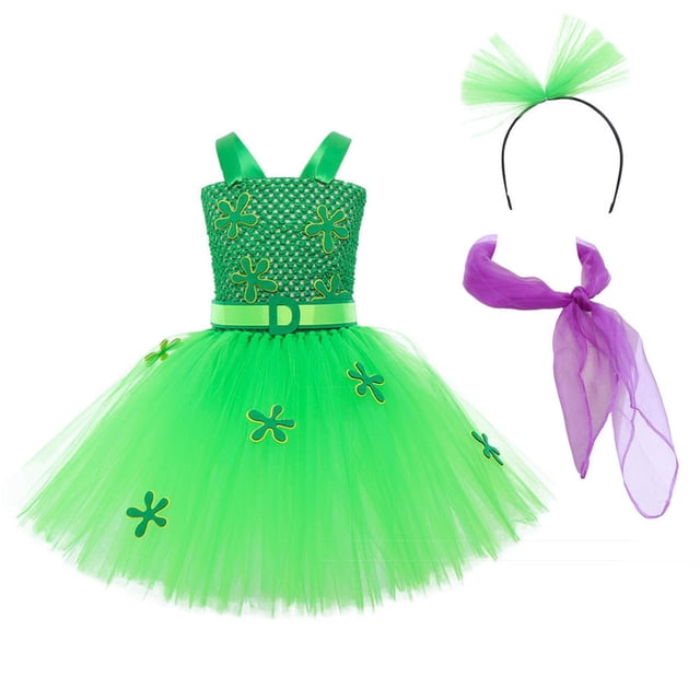 2DXuixsh Robe Fille Perles Robe en Tulle pour Mariage Enfants Robes de Concours Longueur Cheville avec Nœud Robes Formelles Filles Vert Taille 90