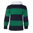 thumbnail image 3 of Boys Cotton Striped Long Sleeve Polo Rugby Shirt - Green - Size 2, 3 of 3