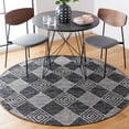 thumbnail image 2 of SAFAVIEH Kilim Elouise Diamond Polyester Area Rug, Black/Ivory, 6' x 6' Round, 2 of 8
