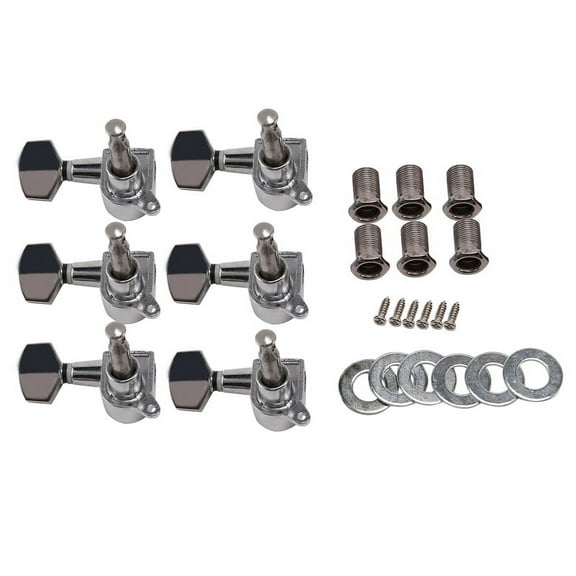 Guitar Sealed Small Peg Tuning Pegs Tuners Machine Heads For Acoustic Electric Guitar Guitar Parts( Silver 6R )
