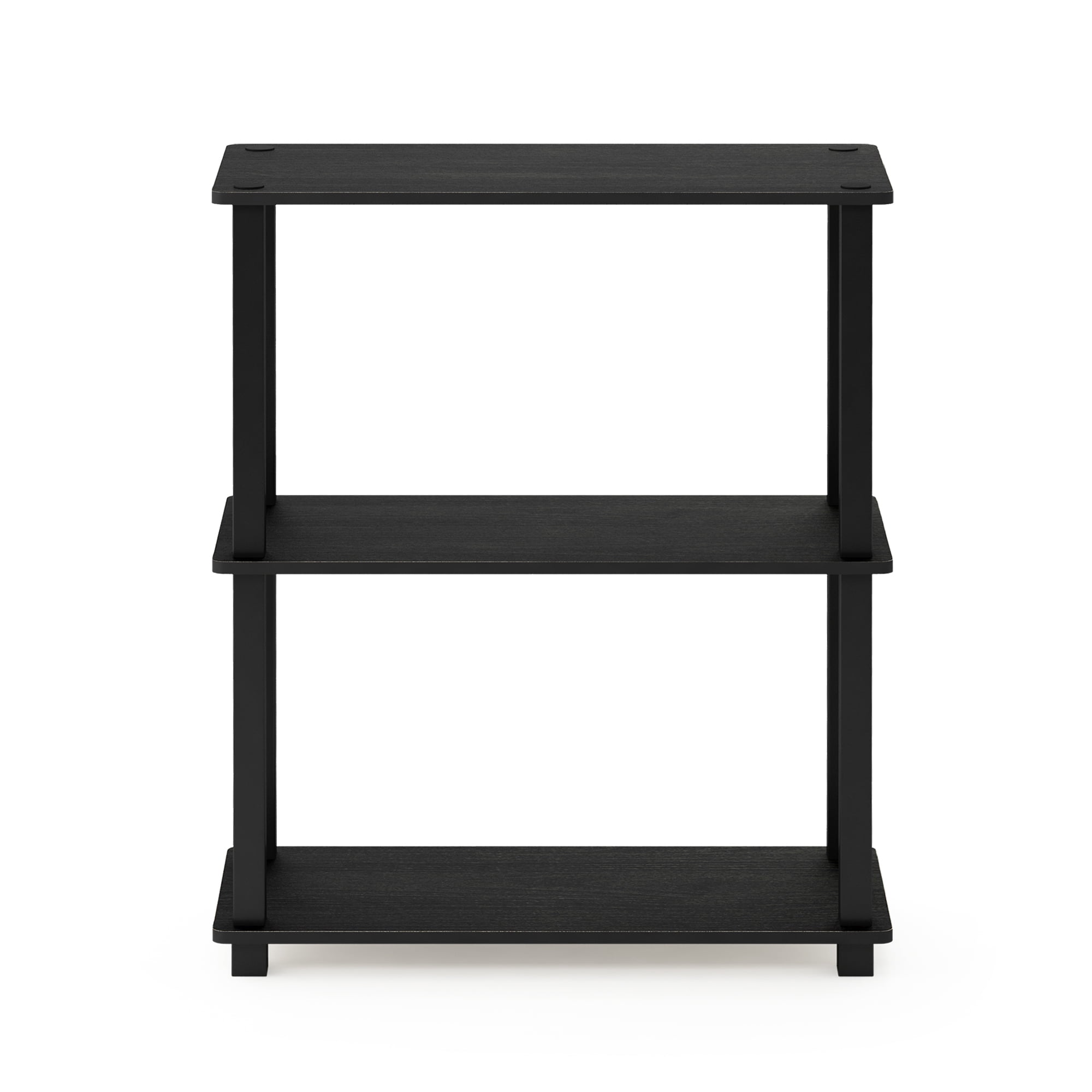 Furinno Turn-S-Tube 23.6 W x 11.4 D x 29.5 H 3-Shelf Decorative Shelves, Black