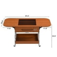 thumbnail image 2 of Folding Coffee Table with Drawer, 2-Tier Storage & Wheels - Extendable Modern Table with Metal Frame for Living Room, Small Spaces, Home Office (Brown), 2 of 5