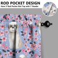 thumbnail image 5 of Dog Print Kitchen Curtains 36 Inch Short - 3 Panel Set, Cute Puppy & Floral Design, Rod Pocket Pet Lover Curtains 100% Polyester, Paw & Bone Pattern for Kitchen, Living Room, Bedroom, Easy Wash, 5 of 6