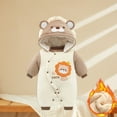 thumbnail image 2 of Baby Boys Romper Jumpsuit Warm Hooded Winter Clothing Khaki Size 0-1 Months, 2 of 3
