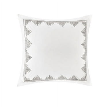 Cotton Embroidered Euro Sham White Euro Sham