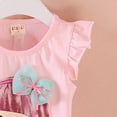 thumbnail image 5 of HCNTES Toddler Girls Clothes 6M 12M 18M 24M 1T 2T 3T 4T Summer Outfits Baby Kids Short Sleeve Cartoon Little Girl Print T-Shirt Tops Solid Color Shorts Sets, 5 of 6