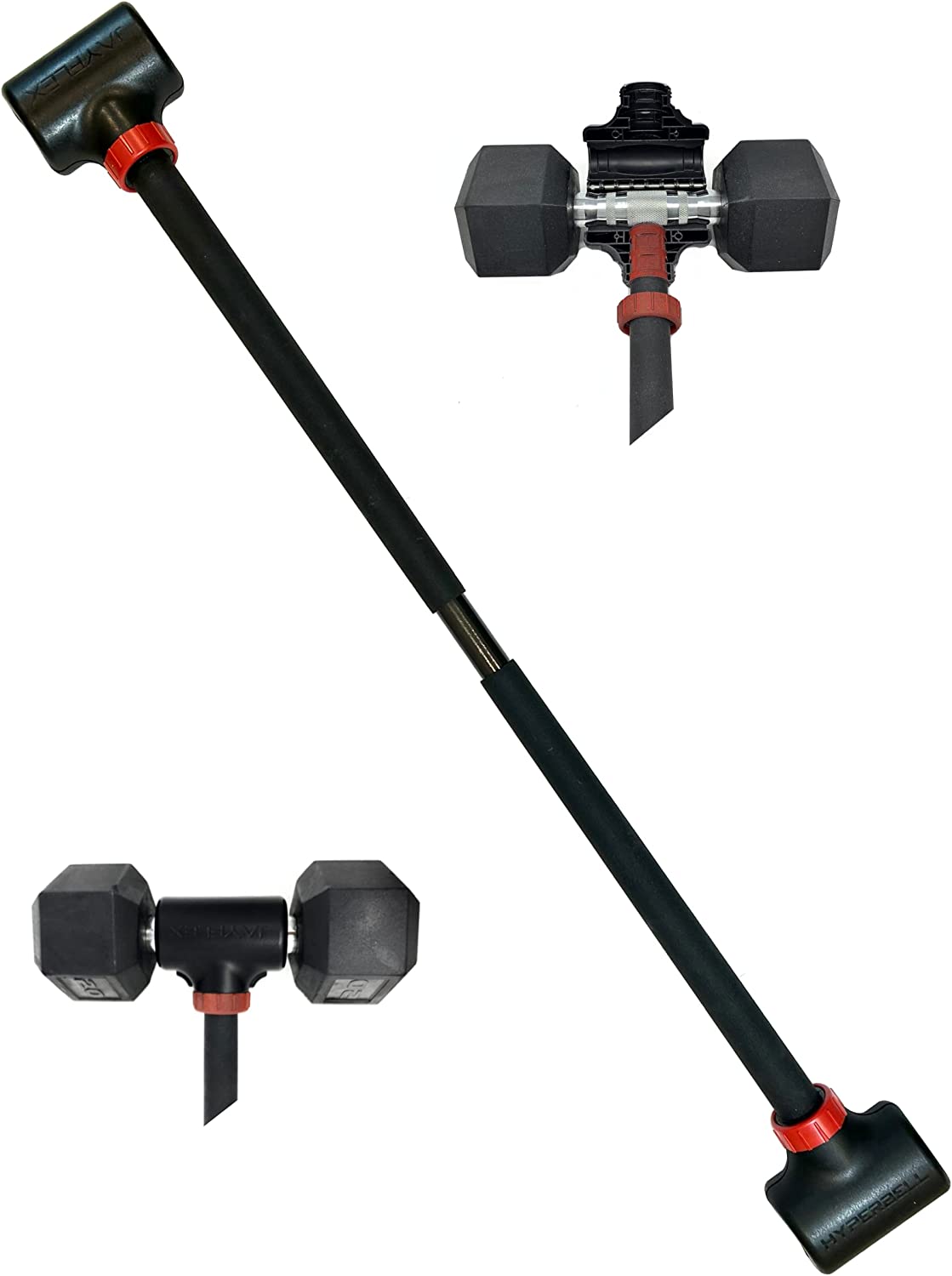 Hyperbell Bar Convert Dumbbells into a Full Barbell Set Adjustable