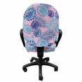 thumbnail image 3 of Exotic Office Chair Slipcover, Tropical Palm and Monstera Leaves Hawaiian Party Botanical Pattern, Protective Stretch Decorative Fabric Cover, Standard Size, Pale Pink Multicolor, by Ambesonne, 3 of 5
