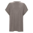 thumbnail image 4 of Women Casual Basic T Shirt Polyester Rayon Spandex Loose Fit for Summer and Various Occasions, 4 of 5