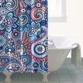 thumbnail image 4 of Blue Paisley and Floral Pattern Shower Curtain 36"x72" ,Bathroom Decorative Shower Curtains Set with 12 Hooks,Modern Waterproof Washable Shower Curtain, 4 of 6