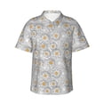 thumbnail image 1 of Fotbe Daisies Flowers Camisa Hawaiana para Hombre Unisex – Camisa Casual de Verano con Botones de Manga Corta de Algodón y Lino,Small, 1 of 7