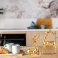 thumbnail image 4 of CoreLiving Matte Gold Resin Deer Statues, 2-Piece Reindeer Christmas Decorations for Home, Venados de Navidad, Elegant Elk Figurines for Desk, Bookshelf, Office, Living Room, Bedroom, 4 of 5