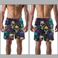 thumbnail image 3 of luoweisi Men's Beach Shorts Quick Dry Swim Trunks with Mesh Lining Skull 2XL, 3 of 5